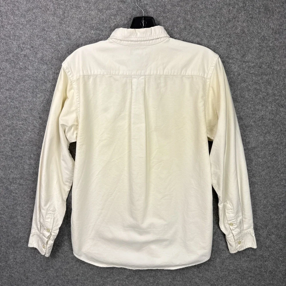 Ralph Lauren Boys Button Down Shirt Size 20 Off-White Cotton Oxford Pony Logo